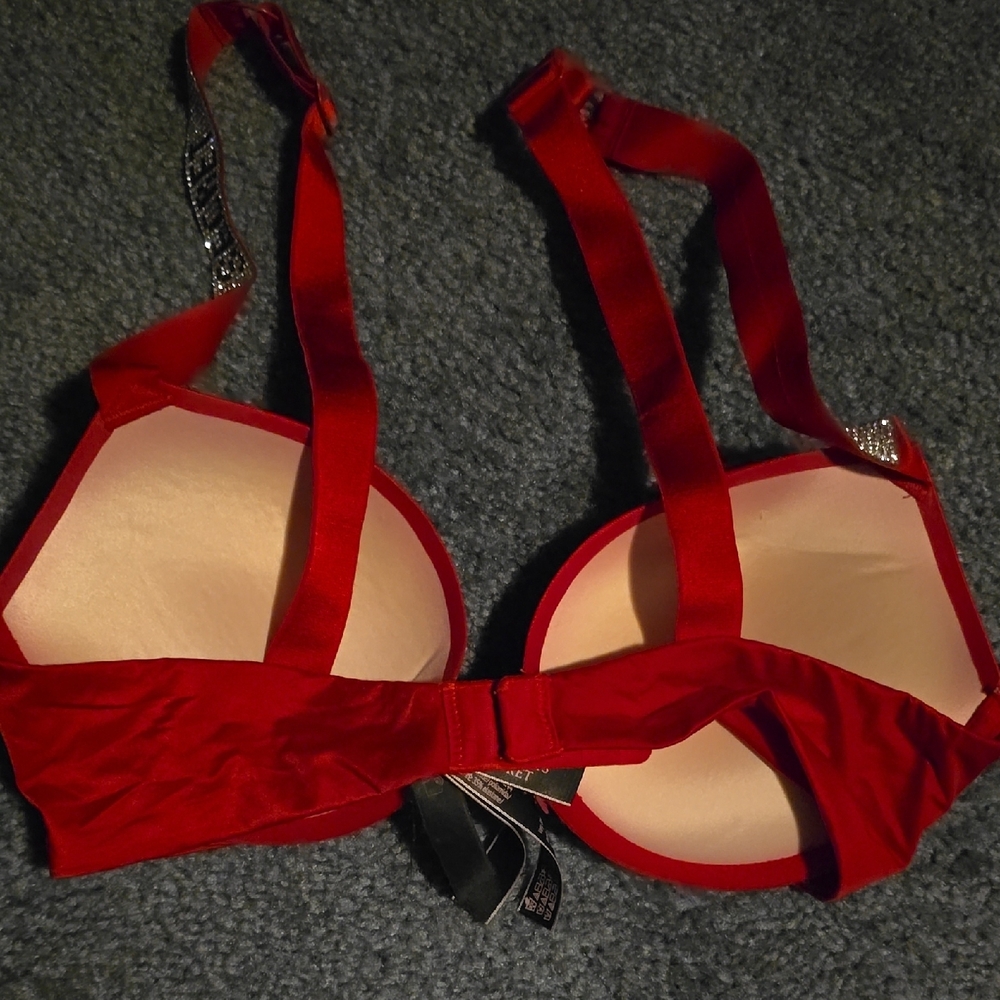 Red Rhinestone Embellished Bra - Picture 2 of 3